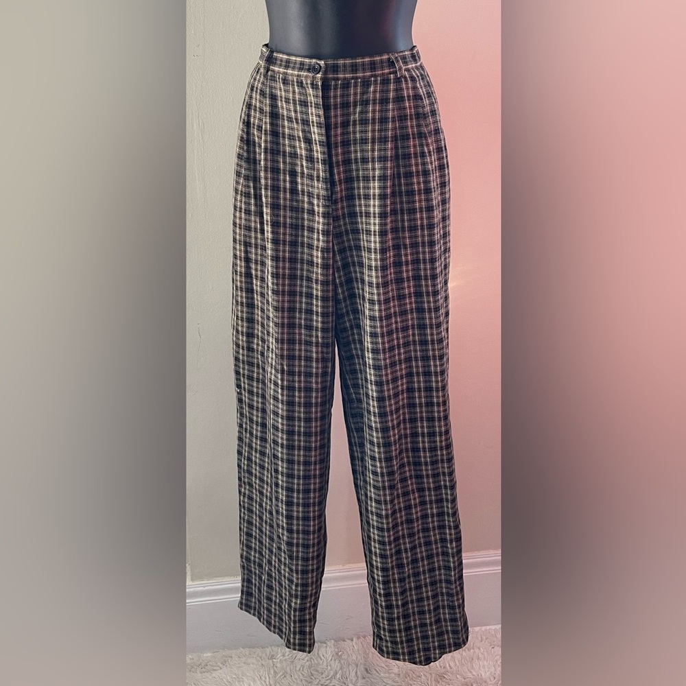 Vintage Studio London Brown Plaid Pants Size 8